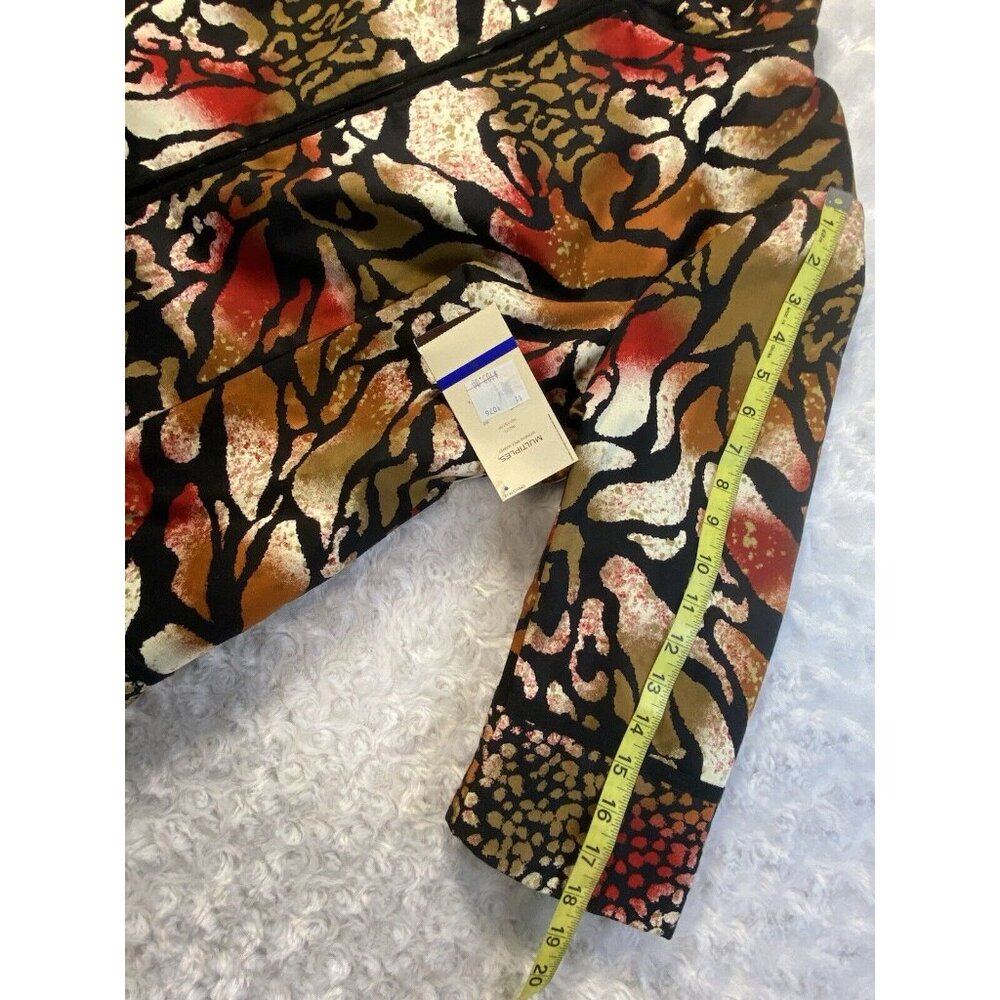 Multiples Women Sz 1X Blazer Jacket Stretch Colorful Animal Print Cotton Spandex - Picture 7 of 12